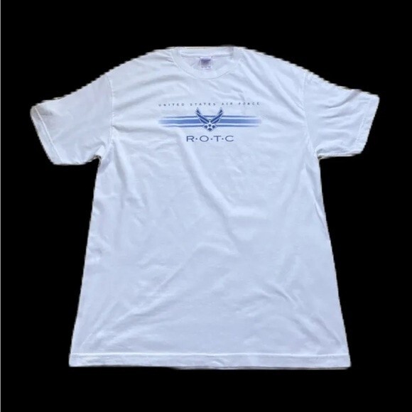 US United States Air Force ROTC T-Shirt White XL Military Made in USA Cotton - Picture 1 of 7